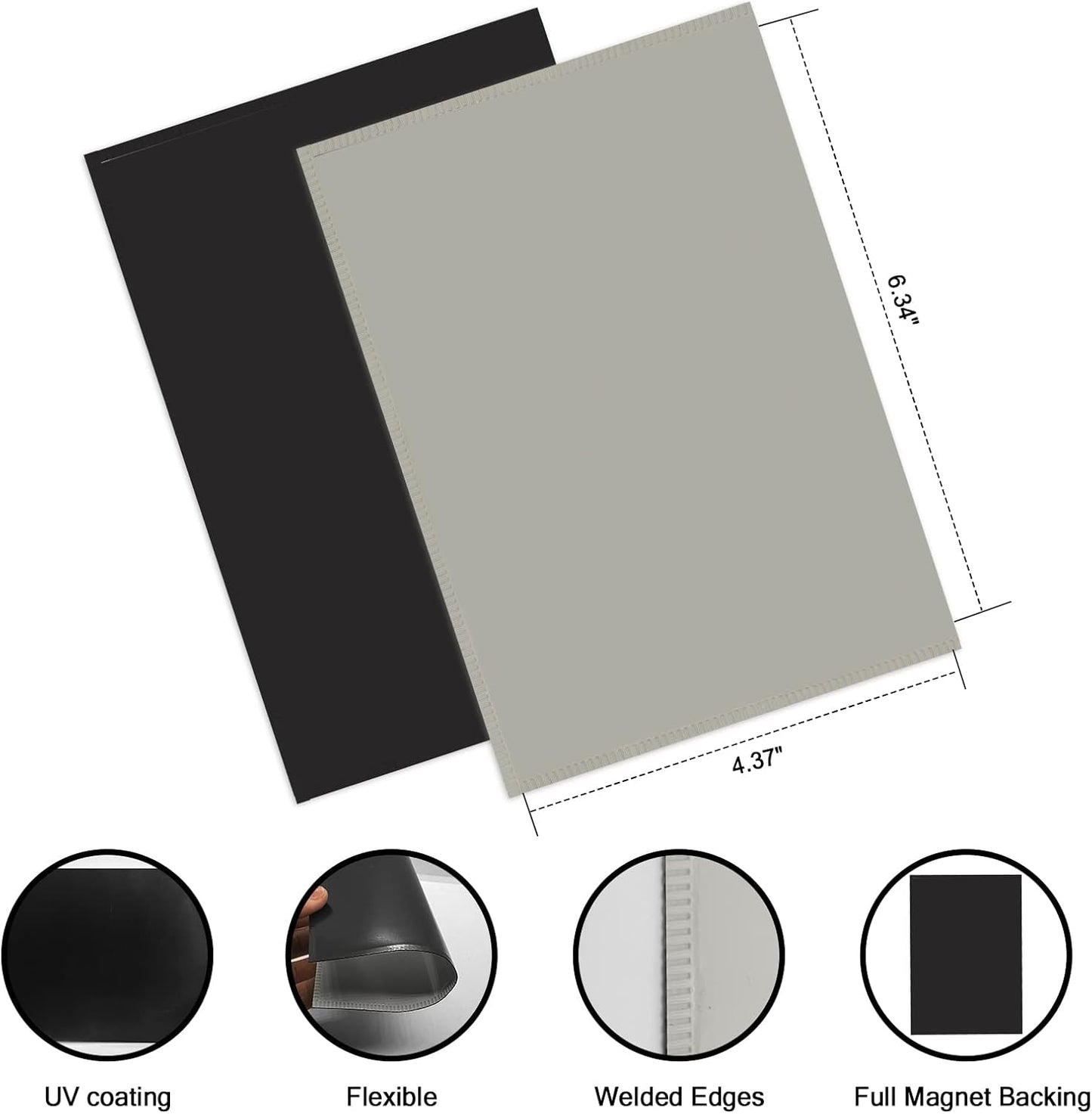 Sliver-Grey Magnetic Picture Frame 4X6 for Refrigerator 10 Pack,Photo Magnets Sleeves