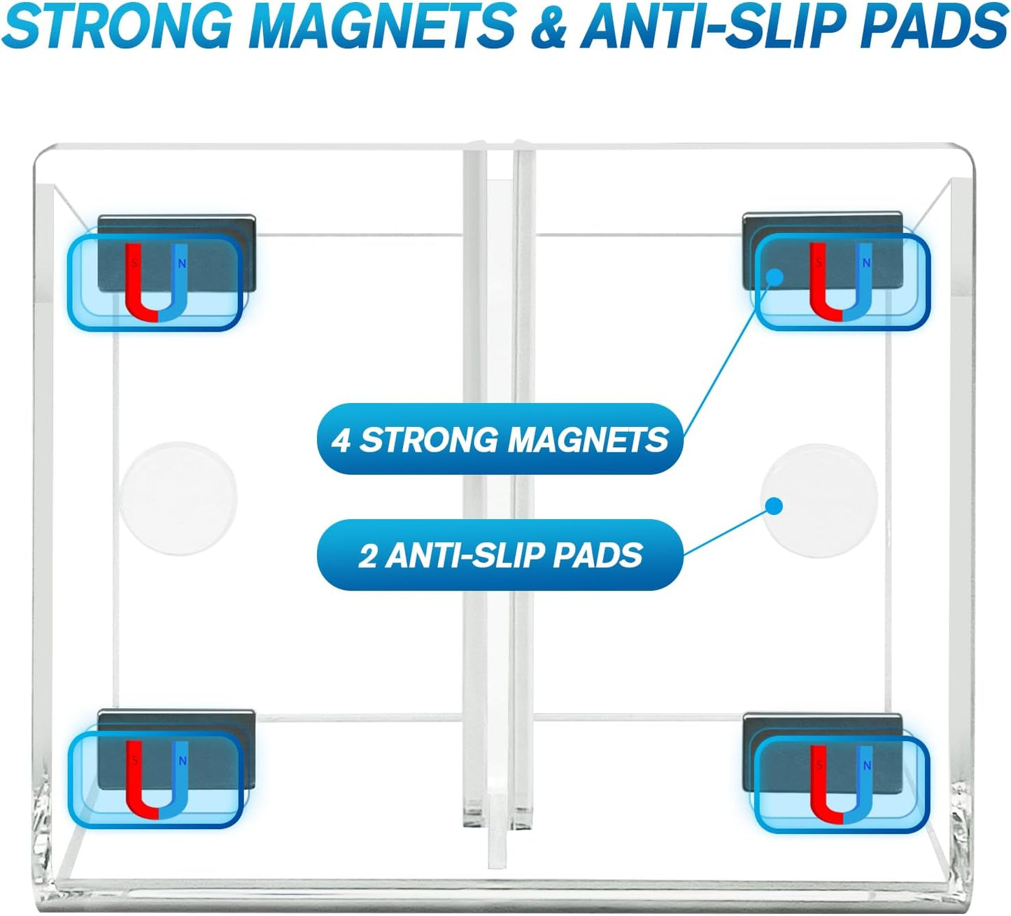 Magnetic Dry Erase Marker Holder, Clear Acrylic Magnetic Pen Marker Holder for Whiteboard, Fridge, Office, Home, Locker