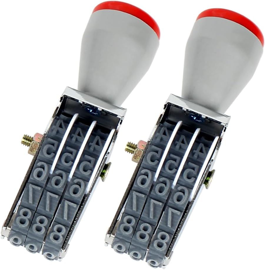 2 pcs 3 Digit Number Stamps Rolling Wheel Stamp Roller Stamps Business Stamps Personalized Number Symbol Multi-Function DIY Rubber Scrapbooking Roller Stationery Office Date Stamp