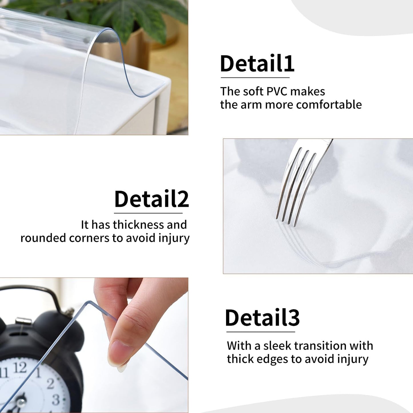 Clear Desk Mat, Non-Slip PVC Desk Protector Mat with Round Edge, Heat Resistant & Waterproof Clear Desk Writing Mat for Home and Office (23.6"*15.7")