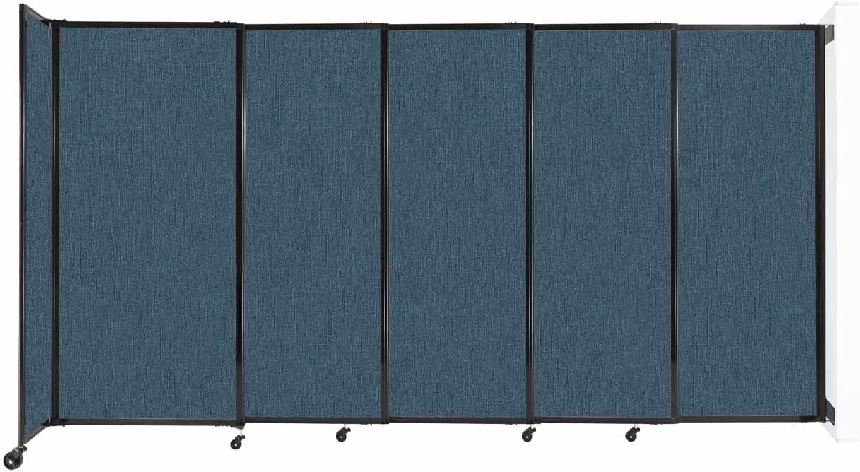 Wall-Mounted Sliding StraightWall Room Divider | Adjustable Widths | Locking Wheels | Room Separator | Up to 11'3" Wide x 6' Tall Caribbean Fabric Panels
