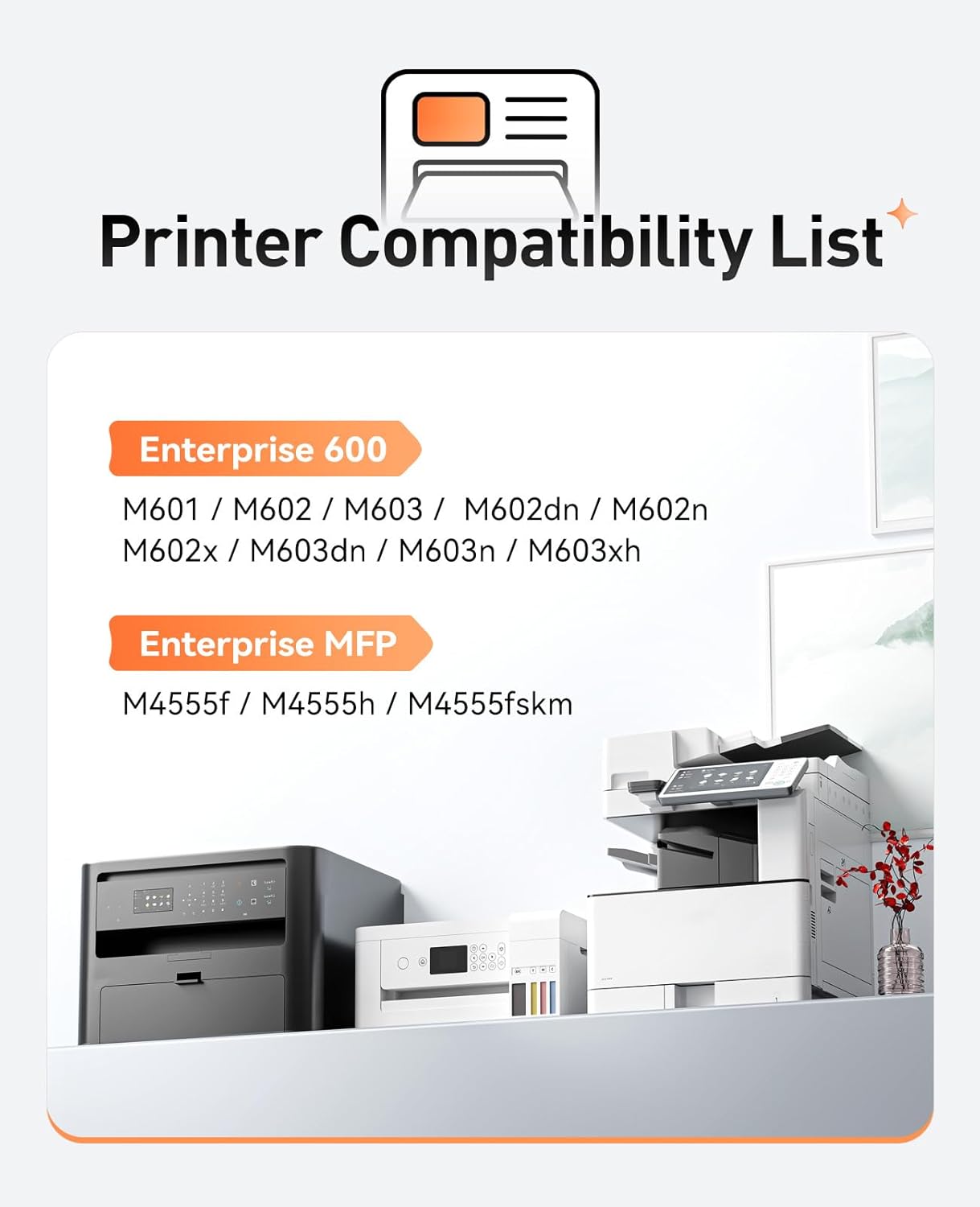 90A Black Toner Cartridge 1-Pack High Yield with Chip Replacement for HP 90A CE390A Toner Cartridges Compatible with HP Laser Jet Enterprise 600 M601 M602 M603 M4555 MFP M602x M602n M603dn Printer Ink