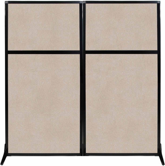 Versare Office Workstation Screen | Portable Wall Divider | Modern Cubicle | Freestanding Privacy Screen | Flexible Work Space | 2 Panels | 66" Wide x 70" Tall Beige SoundSorb Panels