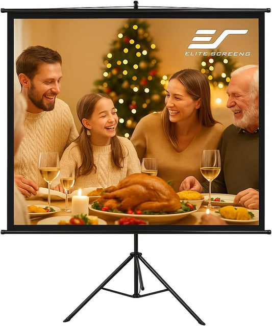 Elite Screens Yard Master Sport 96″ Portable Projector Screen, Dual Tripod/Wall Hanging 2-in-1, 1:1, MaxWhite Gain 1.1, Indoor/Outdoor with Carry Bag