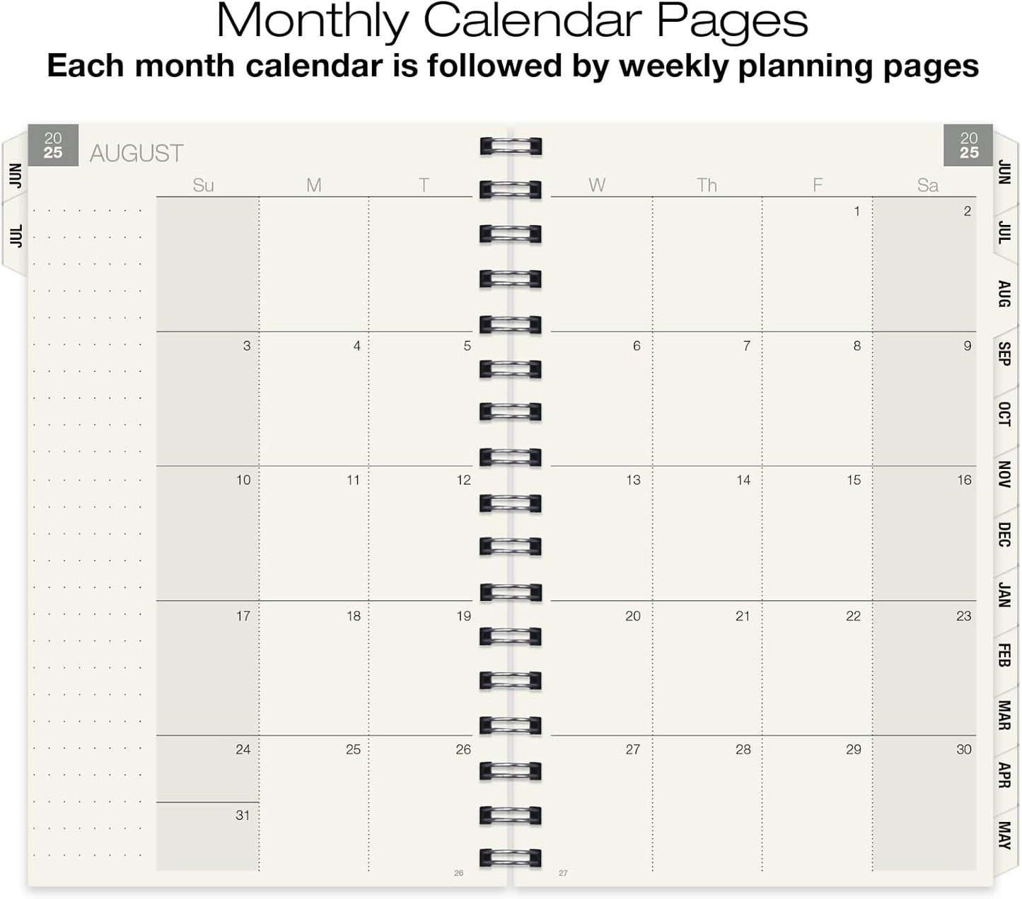 Global Printed Products Essential 5"x8" Monthly & Weekly 2025-2026 Planner - (5" x 8" - June 2025 Through July 2026)