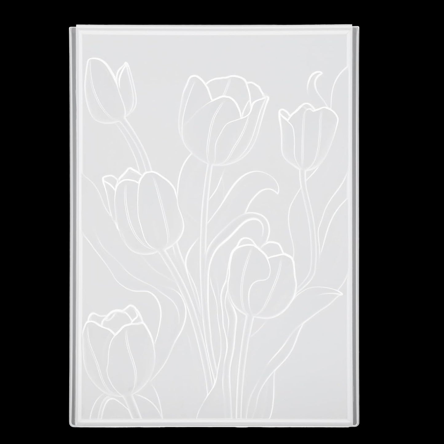 Classicseali 3D Embossing Folders,Tulip Embossing Folder, Transparent Embossings Folder Clearance,Scrapbooking, Paper Art, Art Supplies, Handmade Products