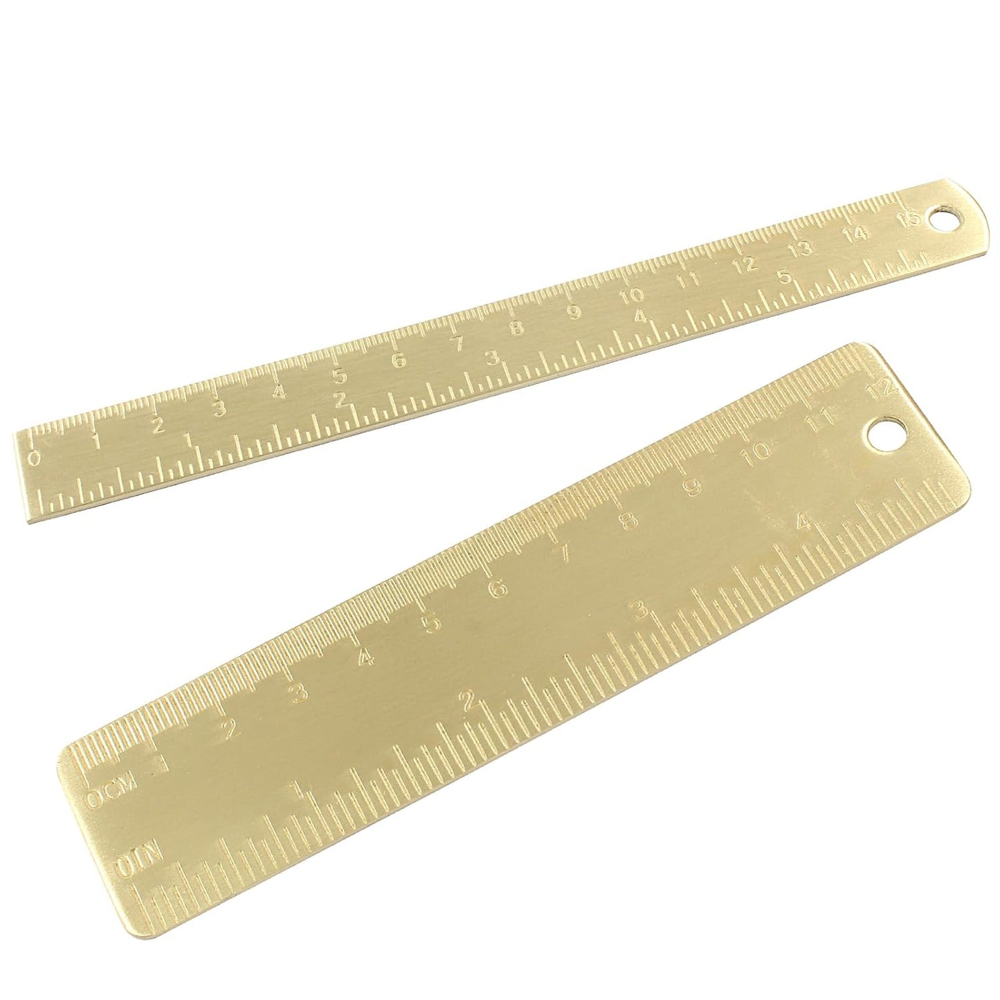 Straight Brass Ruler Set Vintage Metal Double-Sided Scale Ruler 4 Inch & 6 Inch, Metric Measurement Tool Drawing Measuring Tool (2 Pack)