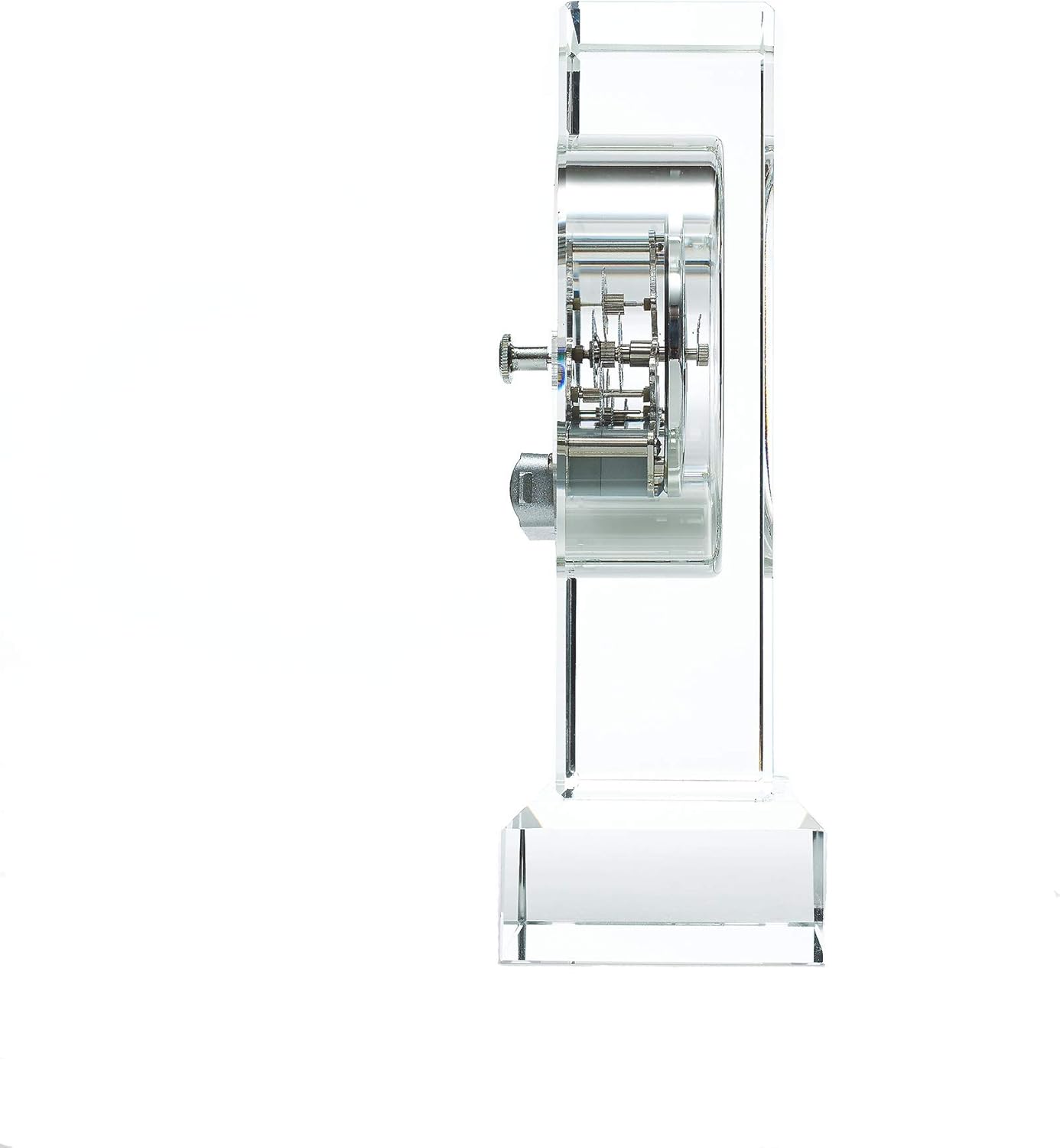 Baudville Engraved Clock Trophy - Executive Crystal - Rectangular Shaped on a Rectangular Base - Silver Inset Time Piece (Silver)