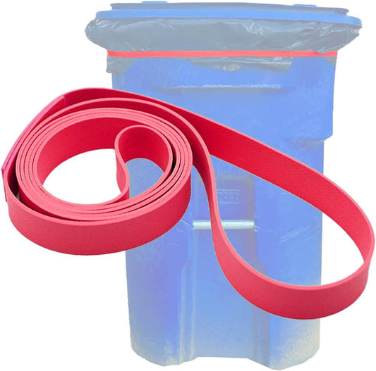 Rubber Bands for 95-96 Gallon Trash Cans - Industrial Strength and Grip - Pro Value - 6 Pack - Red