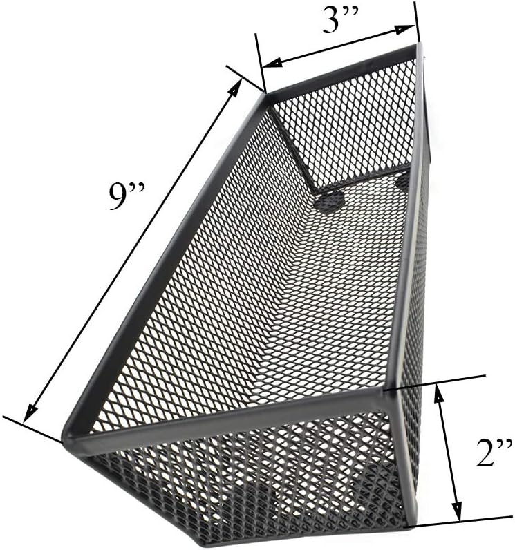 HAHIYO Stackable Mesh Tray Cup 9 x 3 x 2 inches Sturdy Container for Desk Drawer Organizer Collection for Home Office School kitchen Soft Foam Feet No Sharp Edges 2 Pack Black