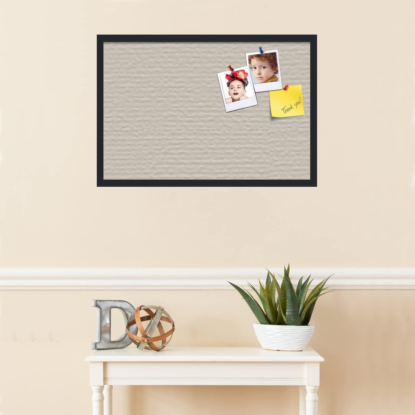 PinPix 30x20 Inch Cork Bulletin Board. This Decorative Framed Pin Board Comes with Desert Pastel Design and a Satin Black Frame. Ideal for Home Office Decor or Message Board (PinPix-1815)