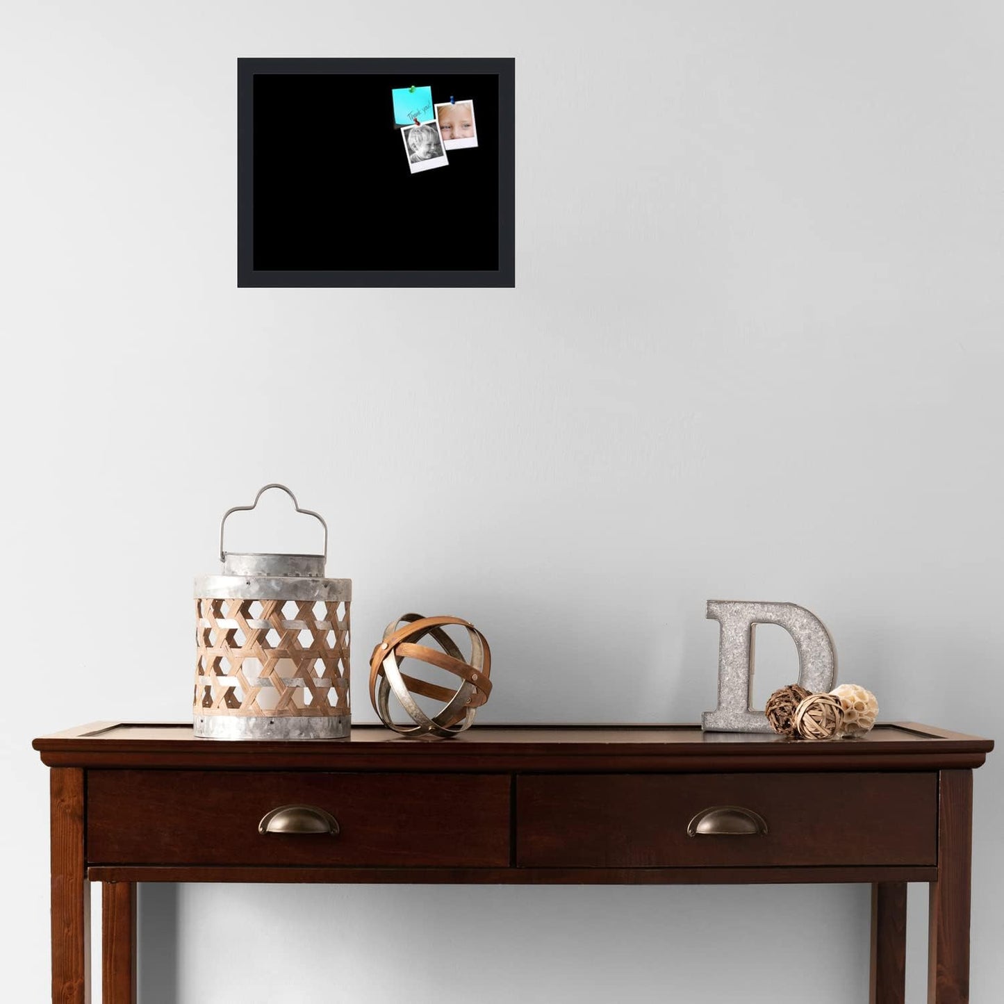 PinPix 15x12 Inch Cork Bulletin Board. This Decorative Framed Pin Board Comes with Solid Black Design and a Satin Black Frame. Ideal for Home Office Decor or Message Board (PinPix-622)