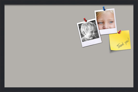 PinPix 28x18 Inch Cork Bulletin Board. This Decorative Framed Pin Board Comes with Dark Stone Design and a Satin Black Frame. Ideal for Home Office Decor or Message Board (PinPix-1808)