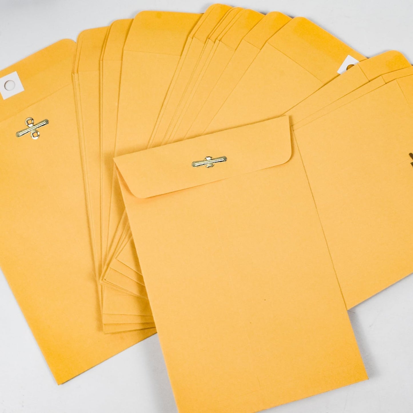 6” x 9” Clasp Envelopes with Gummed Seal Brown Kraft Catalog Envelopes Clasp Mailing Envelopes for Home, Office, Business 28 lb Kraft Paper,Pack of 50