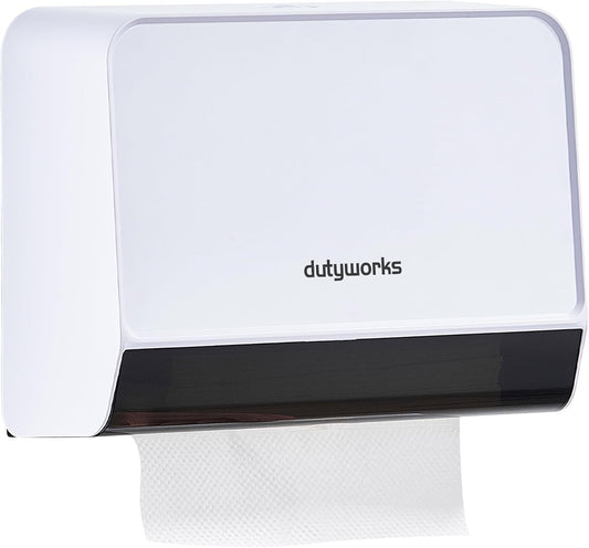 Paper Towel Dispenser Wall Mounted, Multifold Hand Towel Dispenser for Kitchen Bathroom Home Business, Trifold/C Fold/Z Fold Paper Towel Holder with Lock, Universal Paper, White