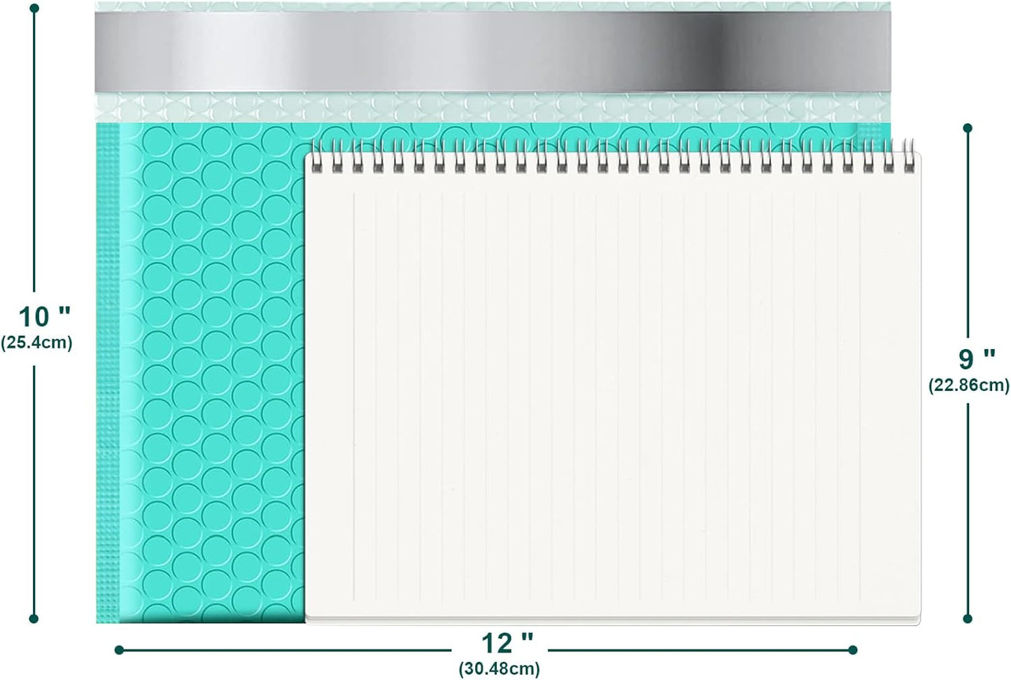 Bubble Mailers A4 Paper Size, 12x10 Padded Envelopes for Shipping, 25 Pack Mailing Packages with Self Seal Adhesive, Waterproof Bubble Envelopes (Teal)