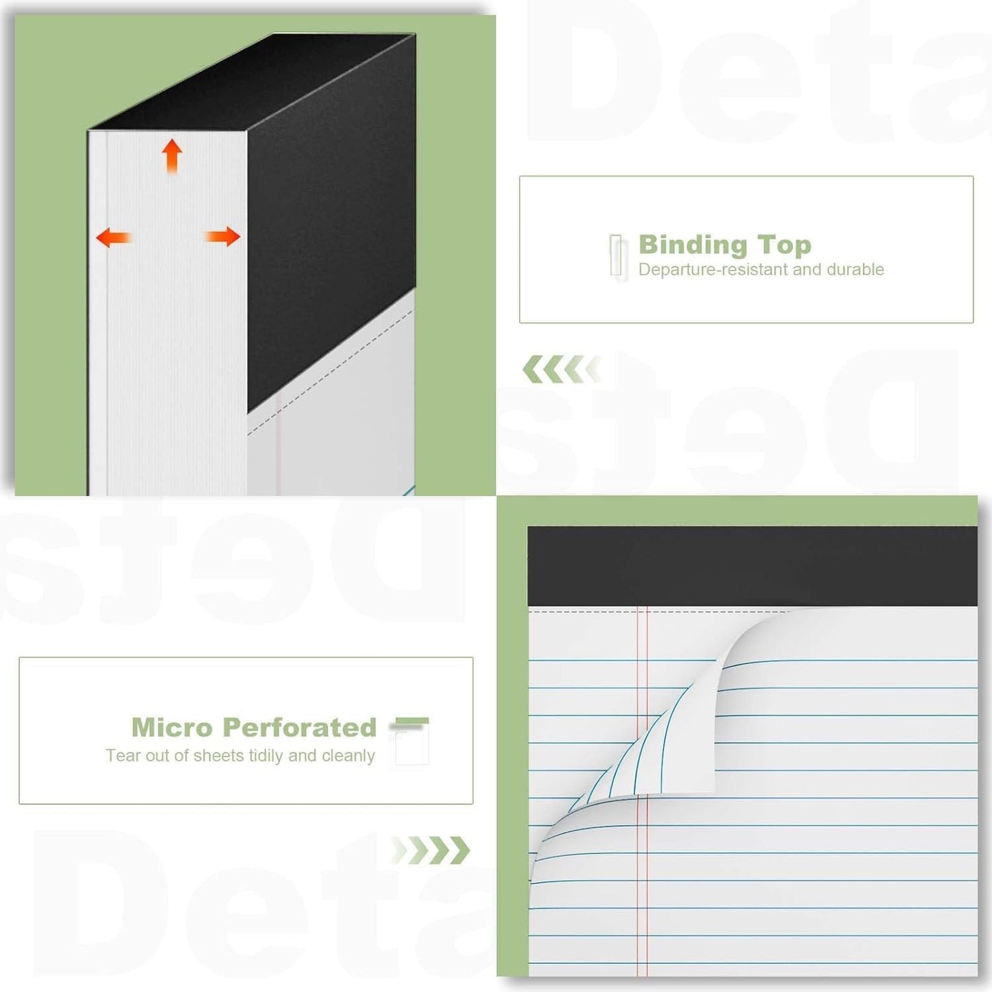 Note Pads 8.5 x 11.75 Writing Pads, 10 Pack, Double-Side Printed Lined Paper Pads Narrow Ruled White Legal Pads, 8.5x11.75 Line Note Pads, 30 Sheets Per Note Pad, Legal Notepads for Work/School/Office