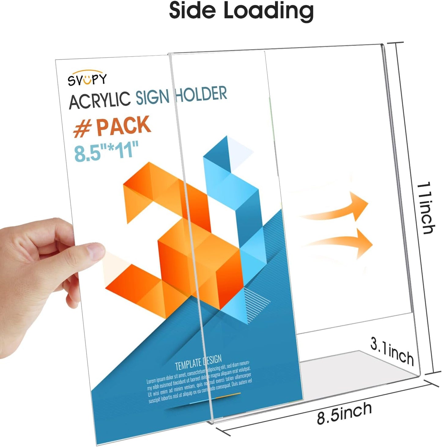 3 Pack Acrylic Sign Stand Holders, 8.5 x 11 Clear Plastic Table Paper Display Stand, Suit for Displaying Posters, Picture, Flyers, Menu