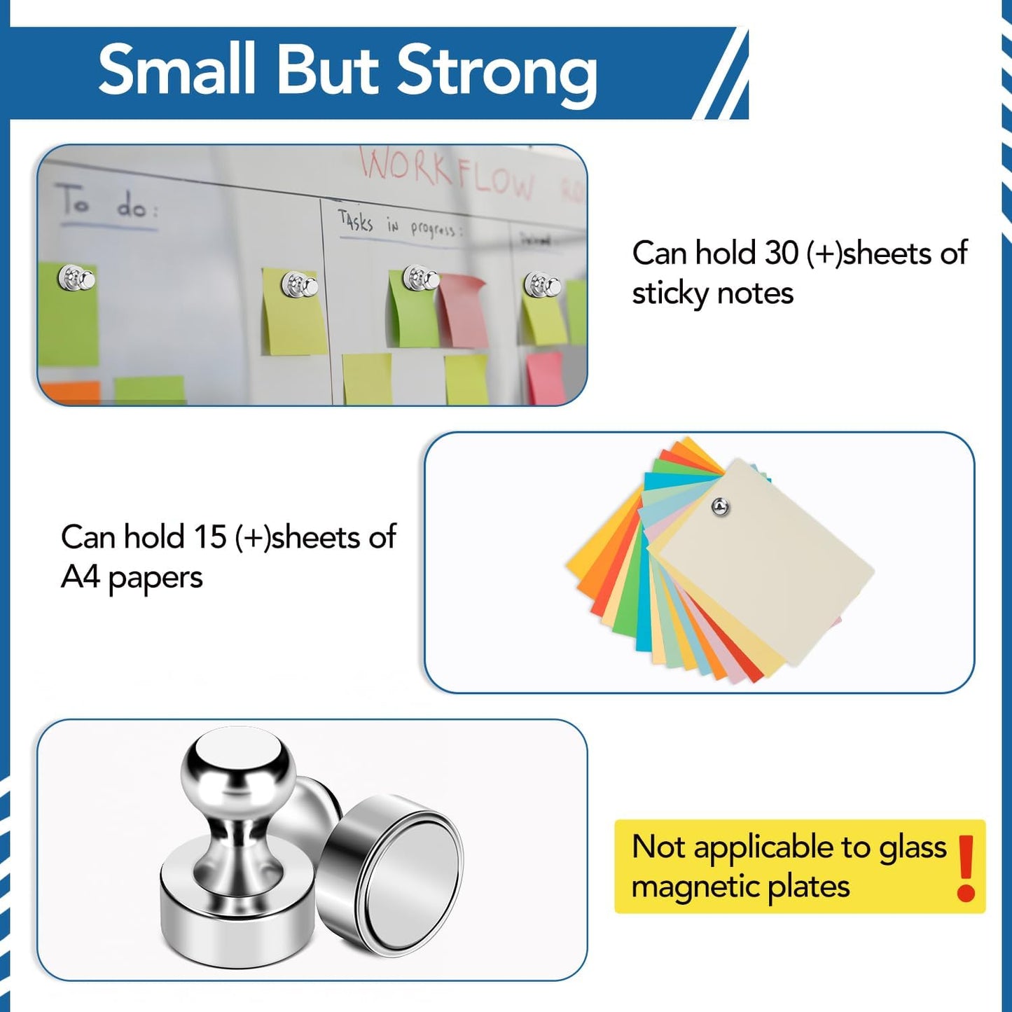 LOVIMAG Refrigerator Magnets, 28Pcs Strong Fridge Magnets for Refrigerator, Small Neodymium Magnets for Whiteboard, Metal Push Pin Magnets for Kitchen, Office, School, Locker, Map Decorative