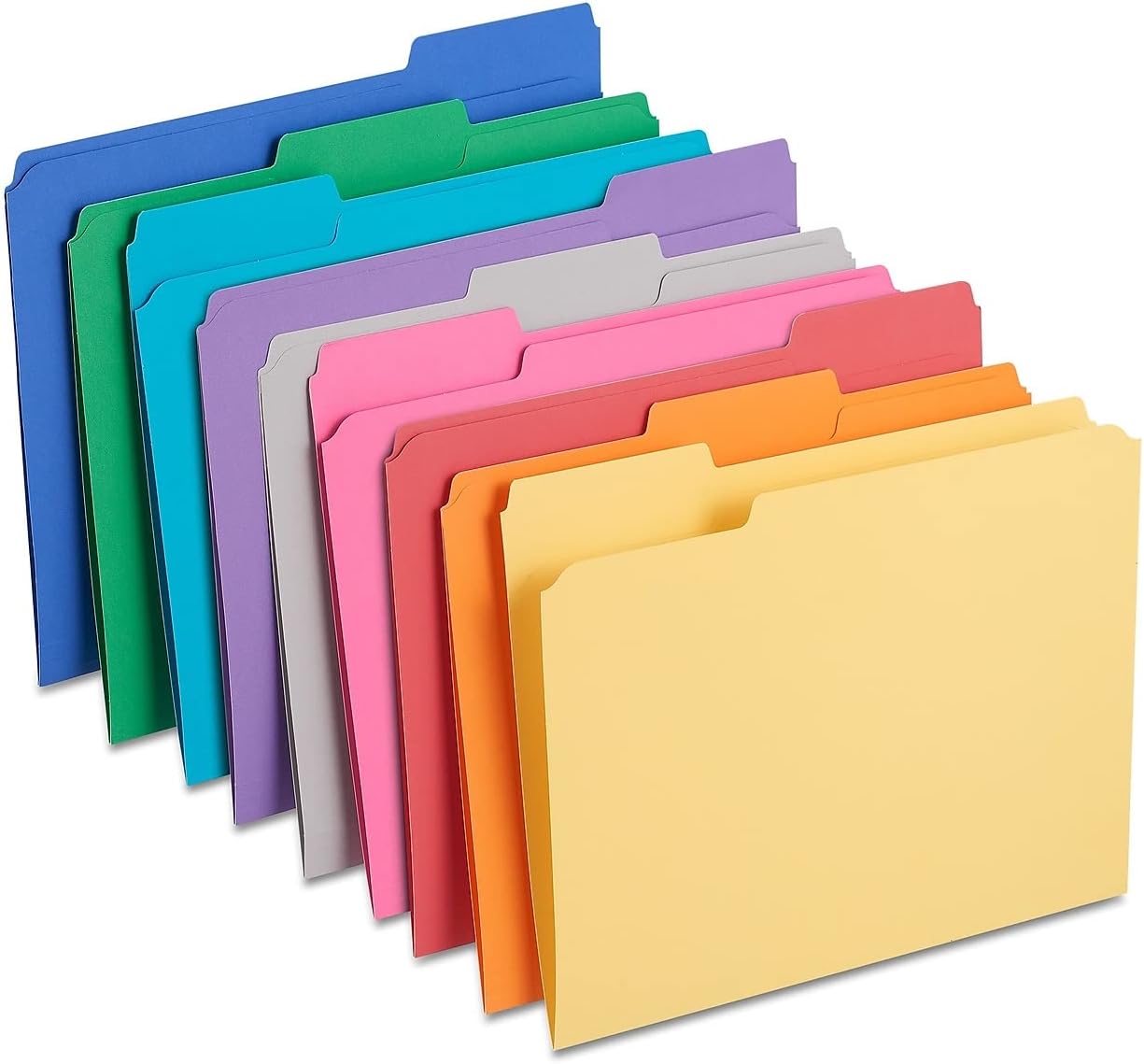 Staples 508994 Colored File Folders w/Reinforced Tabs Letter 3 Tab 100/Box