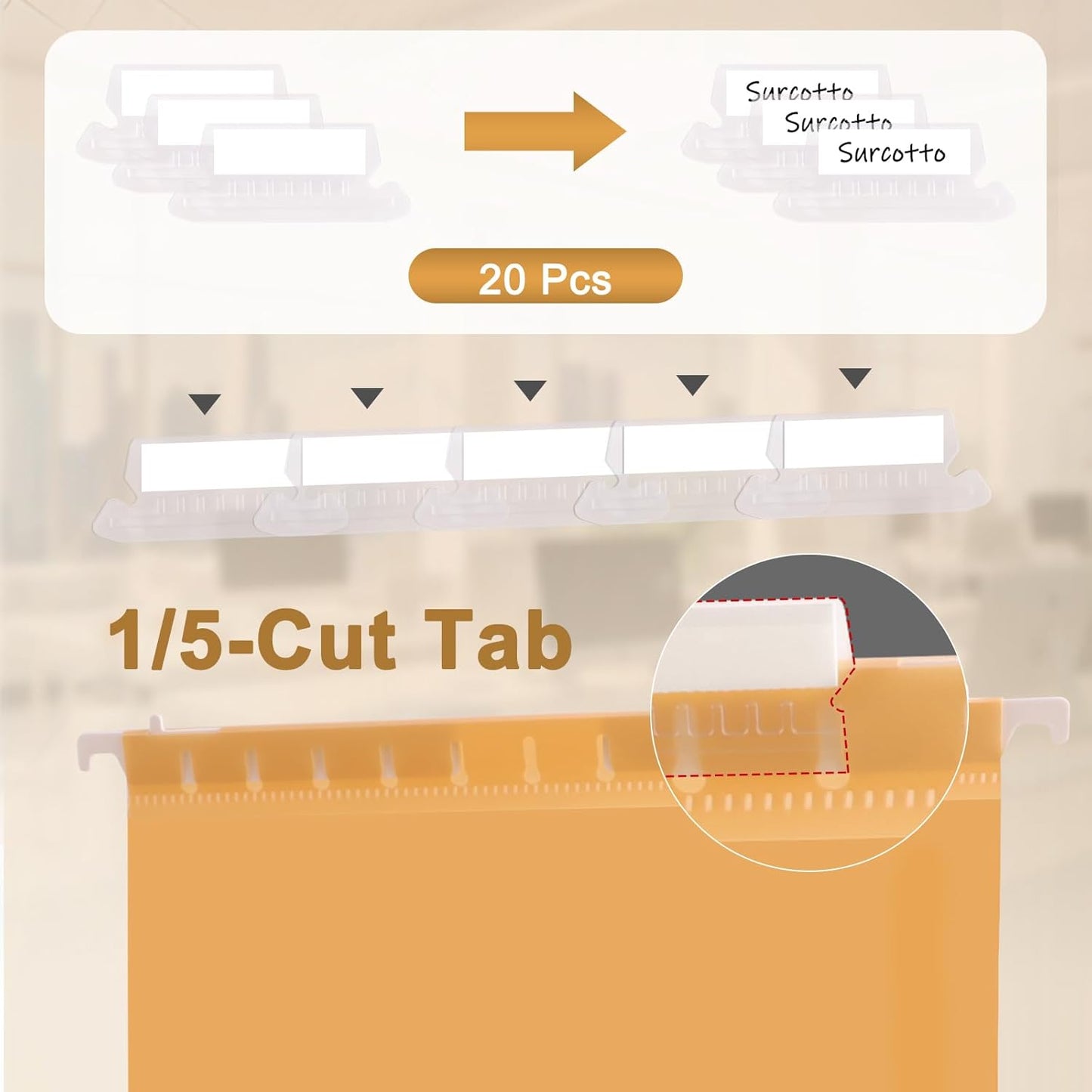 Pastel Plastic Hanging File Folders,Letter Size,18 Pack Reinforced Hang Folder,Standard File Folders for Filing Cabinet,Plastic Hanging Folders,1/5-Cut Tabs,Designed for Home and Office