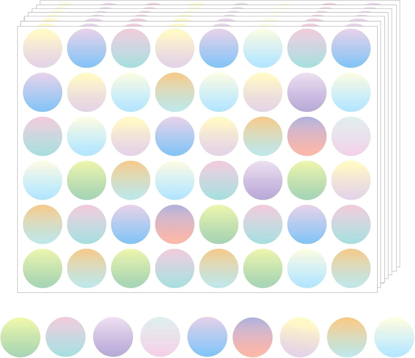 STARLIBOO Dot Stickers - Gradient Color Code Labels, 1inch Garage Sale & Yard Sale Price Tags, Writable Not Blurry (1200 Labels)