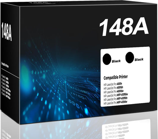 148A Toner Cartridge 2 Pack Laser Jet Pro 4001n 4101fdw 4001dn Compatible for HP 148A 148X W1480A W1480X Toner Cartridges Black for HP148A for HP Laser Jet Pro 4001n 4001dn 4001dw MFP 4101fdw 4101fdn