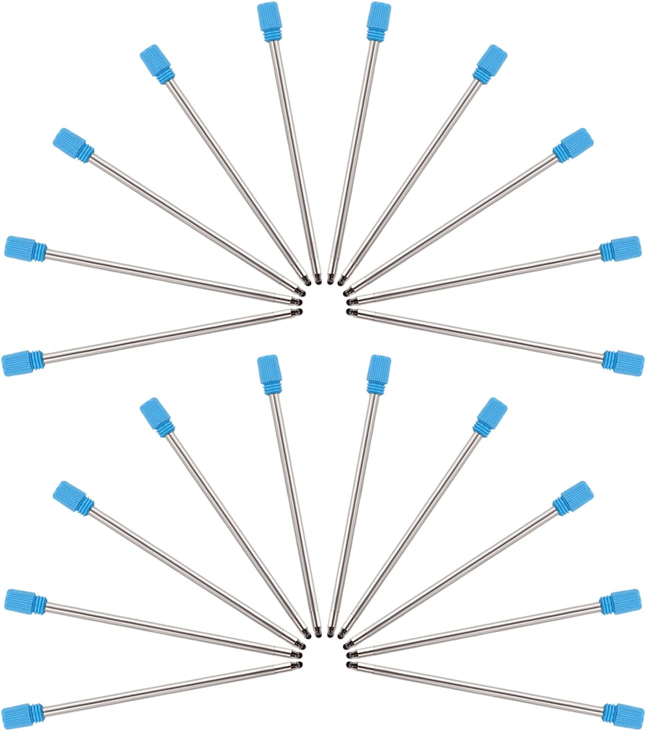 Refill 2.75" (20pcs) Replaceable Ballpoint Pen Refill, Blue Ink 1mm midpoint Metal Refill (Blue Refill)