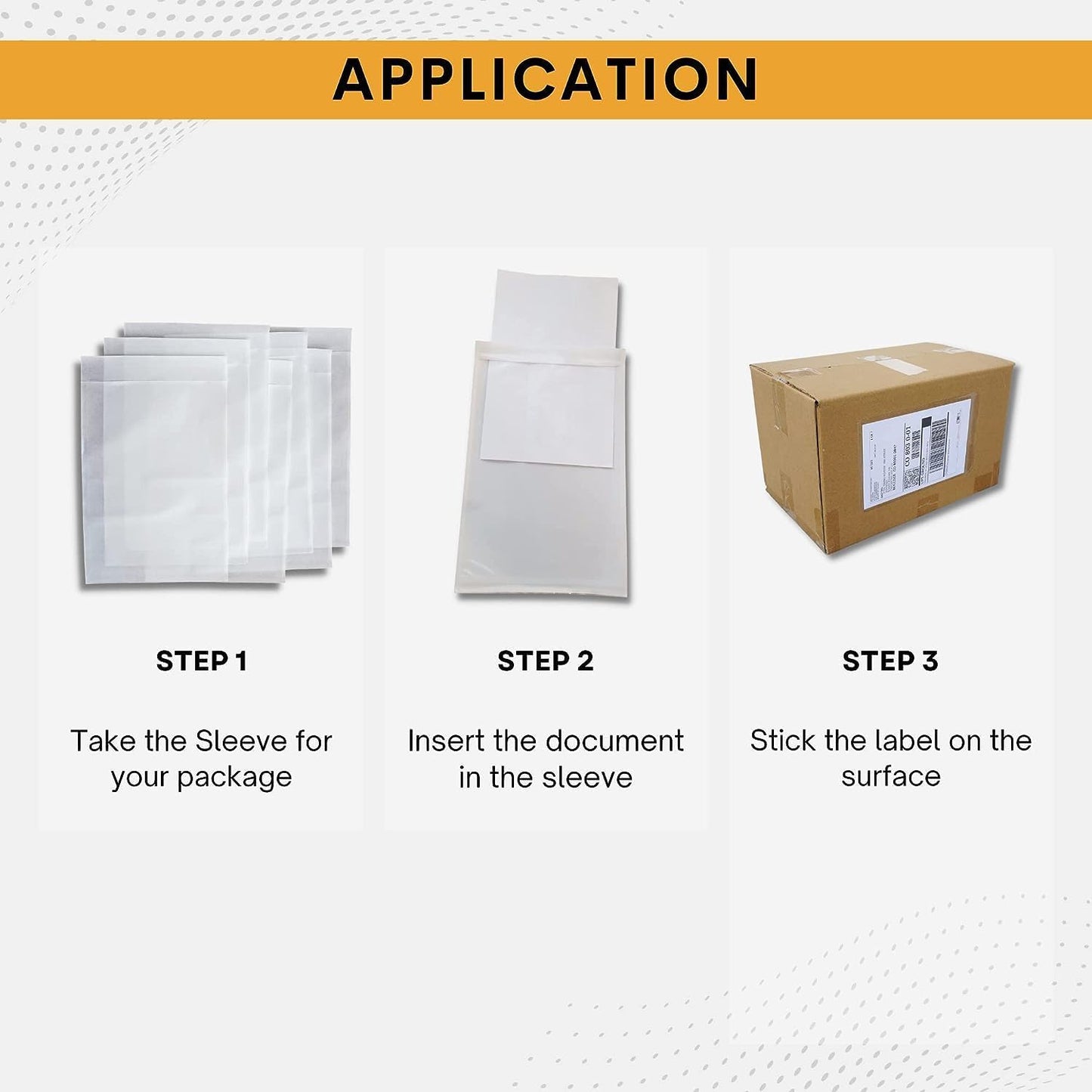 100 Pack 6"x10" Shipping Label Sleeves – Clear Self-Adhesive Packing Slip Pouches, Waterproof Packing List Envelopes – Ideal for Shipping Documents, Mailing Labels, Invoices & Packing Slips