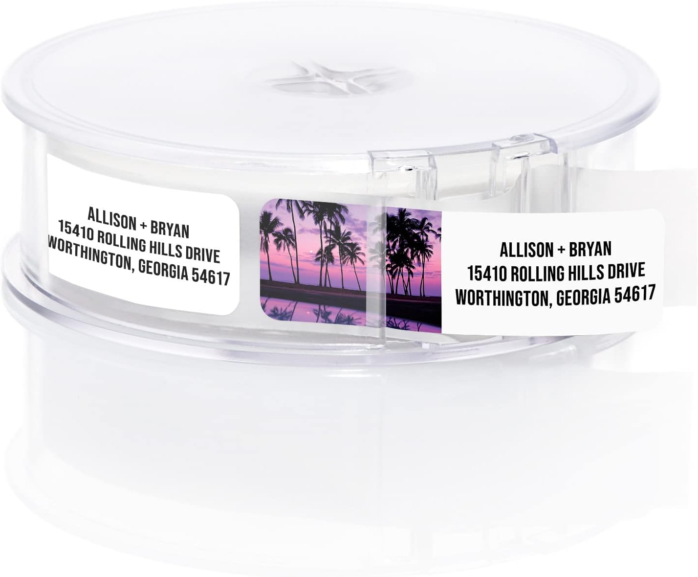 Scenic Landscape Rolled Address Labels / 500 Personalized Return Address Labels/Designer Address Stickers in Elegant Plastic Dispenser