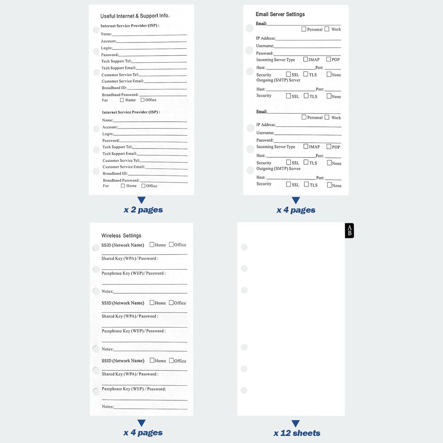 BTSFTOGET Refillable Password Book Binder with Alphabetical Tabs and Lock, 576 Passwords Large Print, 316 Pages Password Keeper for Computer & Website Logins & Phone, Blue PU Hardcover, 7.5in x 5.5in