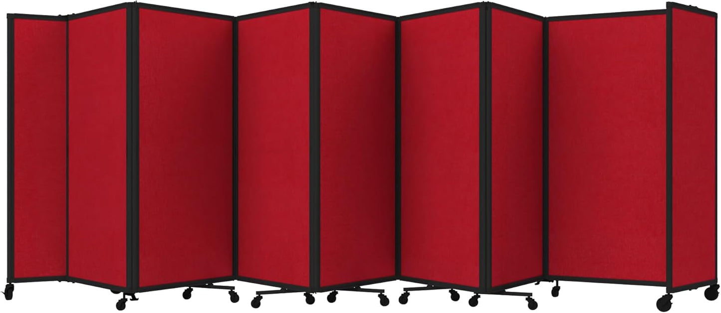 Versare Room Divider 360 Portable Wall Partition | Folding Panels | Large Freestanding Divider | Locking Wheels | Temporary Room Separator