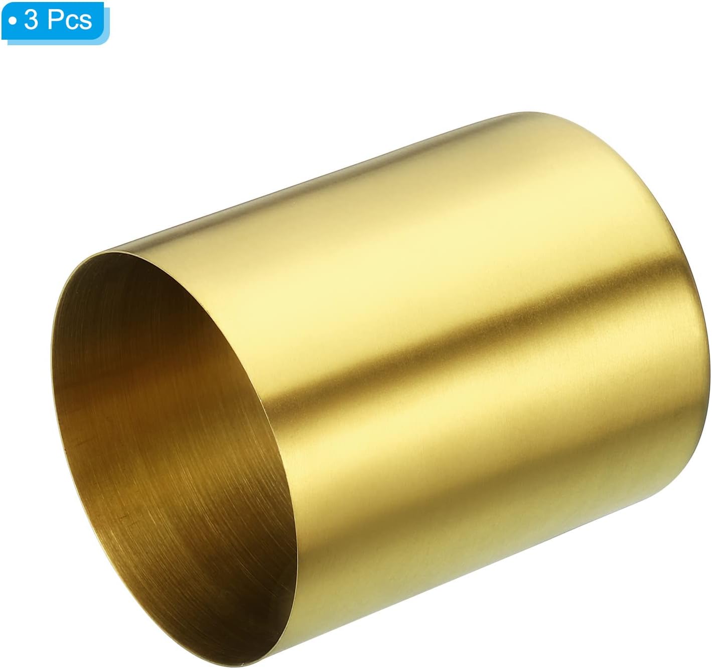 PATIKIL Pencil Holder, 3 Pack Pen Holder for Desk Stainless Steel Pencil Holders Cup Organizer Makeup Brush Holder for Desk Accessories, Golden