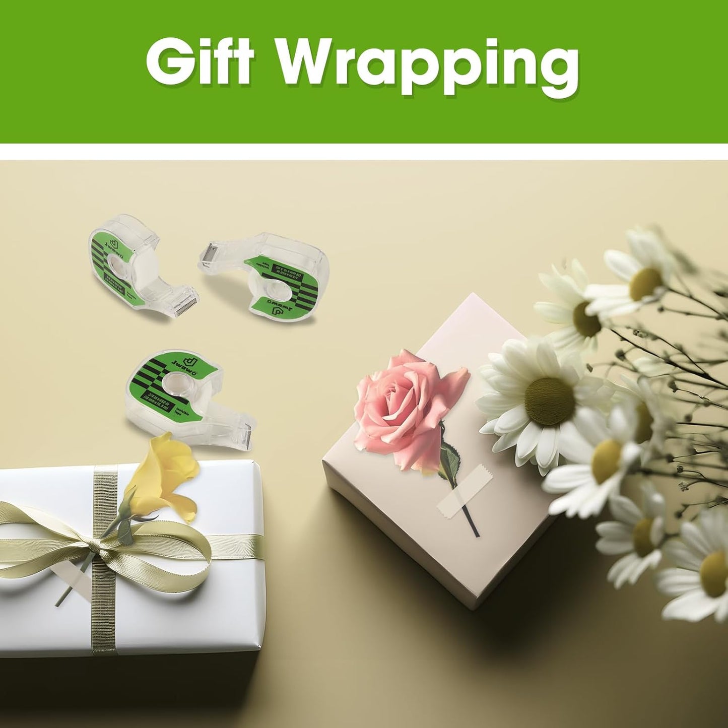 Invisible Tape, Home Office Supplies and Back to School Supplies for College and Classrooms, Matte Finish, 3/4 in x 650 in, Dispensered, 6 Pack