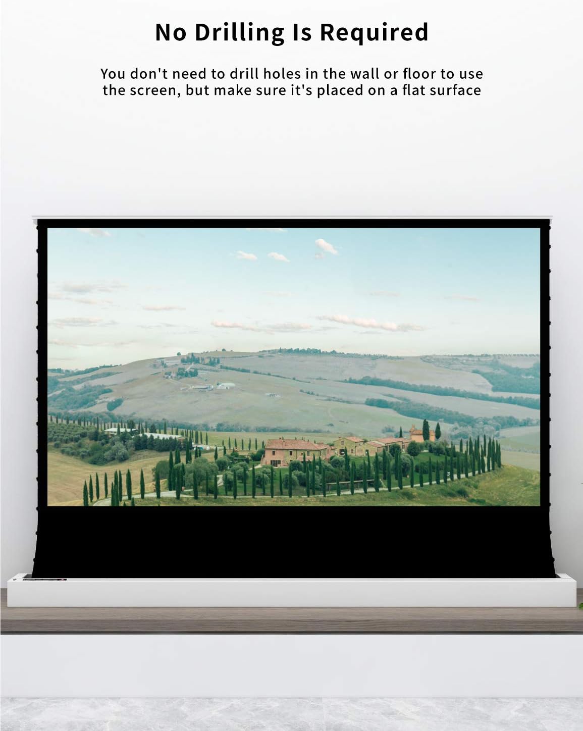 VIVIDSTORM-Screen Projector S 72 inch Motor Rollable Foldaway Portable Screen with White Cinema PVC, 4k 3D HD Gaming/Office Room,Compatible with Standard Projector,VWSDSTW72H