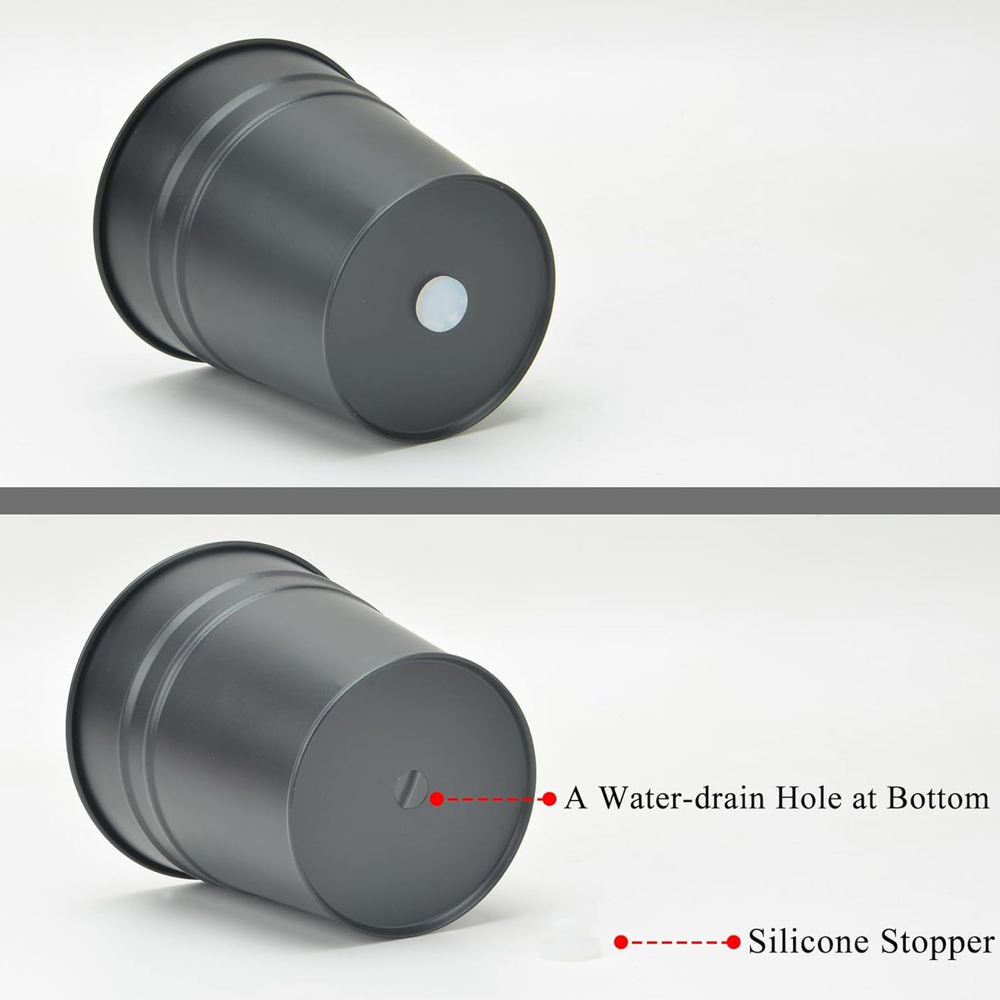 Pen Holder Cup For Desk Pencil Holder Metal Marker Pen Organizer Storage Small Tinplate Flower Pot Succulent Bucket Planters for Office Home - 2 Pack (White)