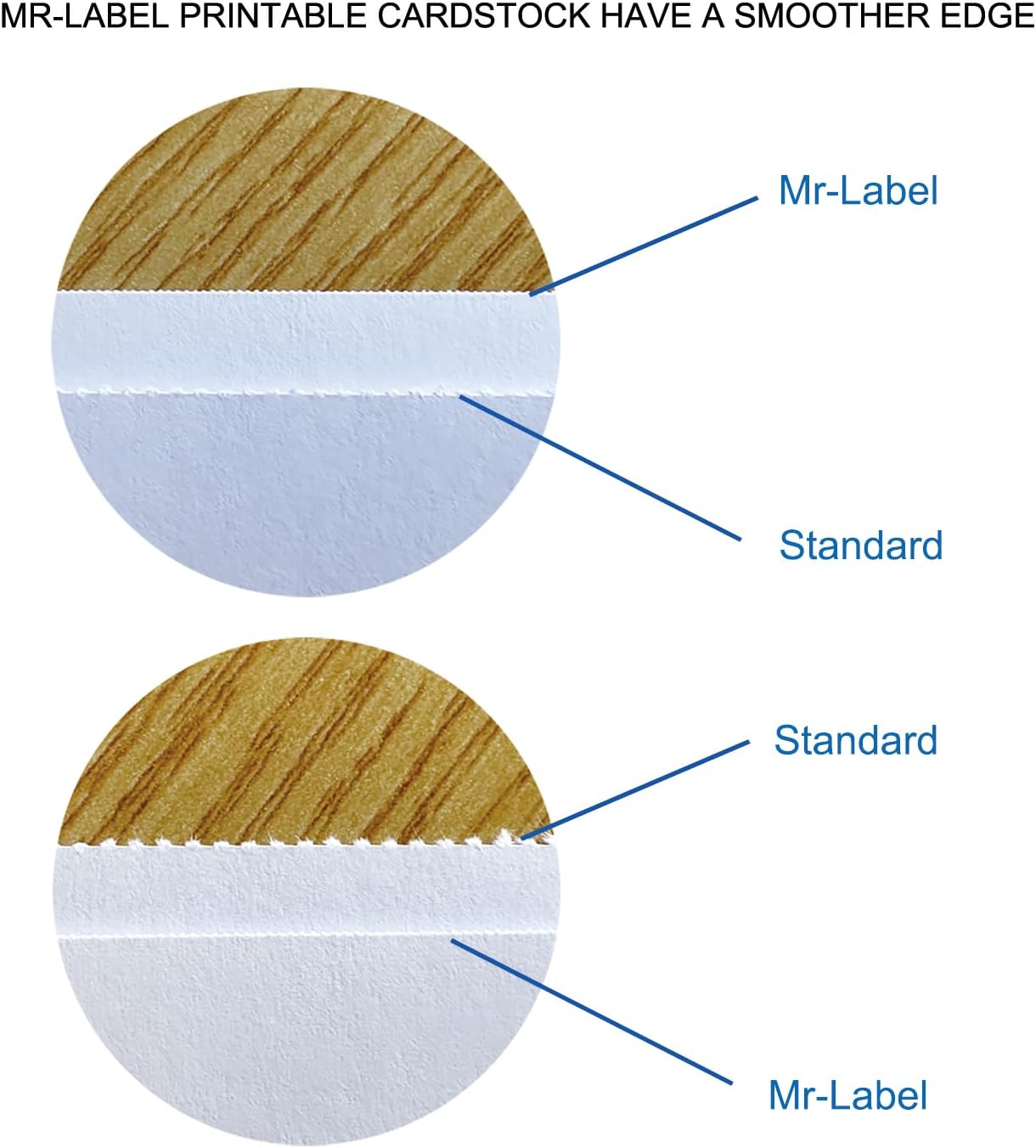 Mr-Label 150 Name Badge Inserts, 230GSM Heavyweight Insert Badge Refill, 3 x 4 inch, Two-Sides Printable Card Stock, Micro-Perforated, White, Compatible with Inkjet/Laser Printer