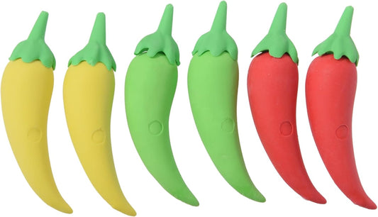 18 Pack Chili Pepper Erasers for Kids, 3D Food Erasers for Boys and Girls, Fun Take Apart School Supplies, Prize Gifts, Party Favors