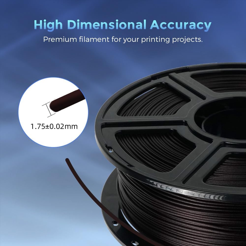 FLASHFORGE Carbon Fiber PLA Filament 1.75mm, Carbon Fiber Reinforced PLA 3D Printer Filament, 1KG Spool Dimensional Accuracy +/- 0.02mm, High Strength & High Abrasion-Resistance (PLA-CF Marsala)