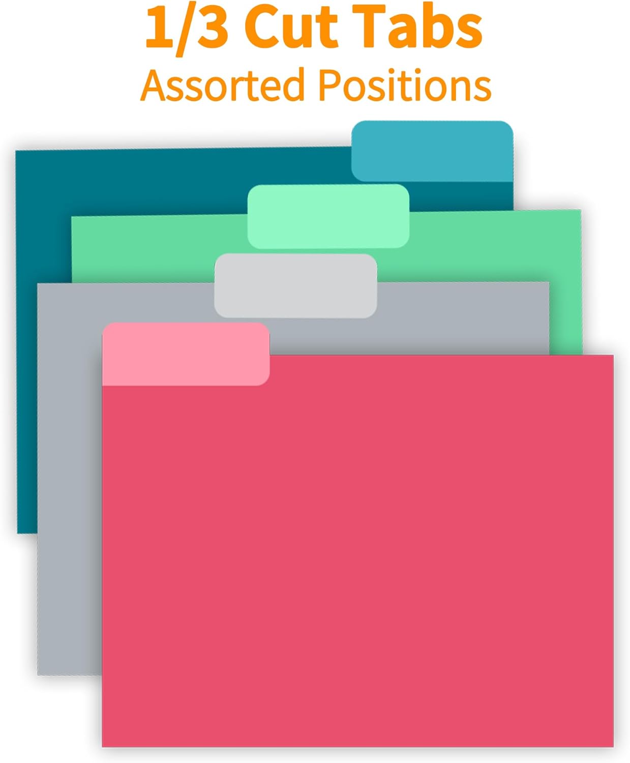 100 Packs File Folder,Light Green File Folders Letter Size,1/3-Cut Tabs,8.5x11 Inch File Folders for Office,School and Home,Organizer Documents