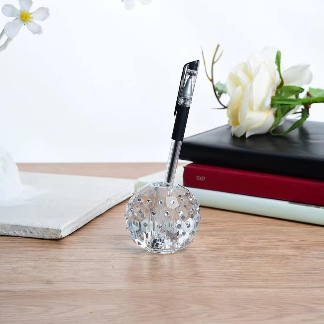 Crystal Glass Pen Holder Honeycomb Desk Accessory Fountain Pen Office Supplies Party & Gift Idea Home Decor (HONEYCOMB)