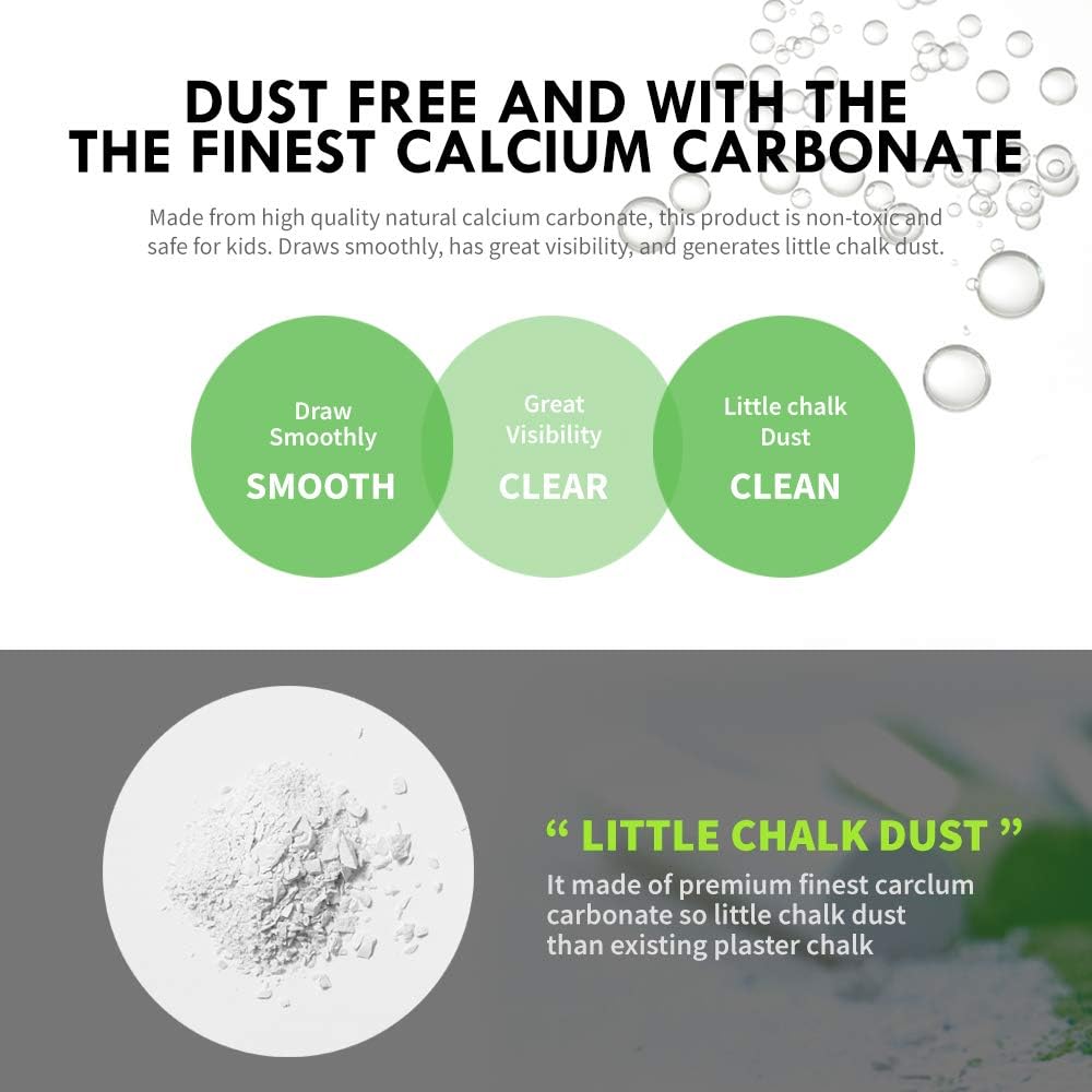 Hagoromo Fulltouch Color Chalk - Non-Toxic [12 Pcs/10 Color Mix] 1 Box, Dustless Washable Chalk for Kids & Professionals, Sidewalk & Blackboard