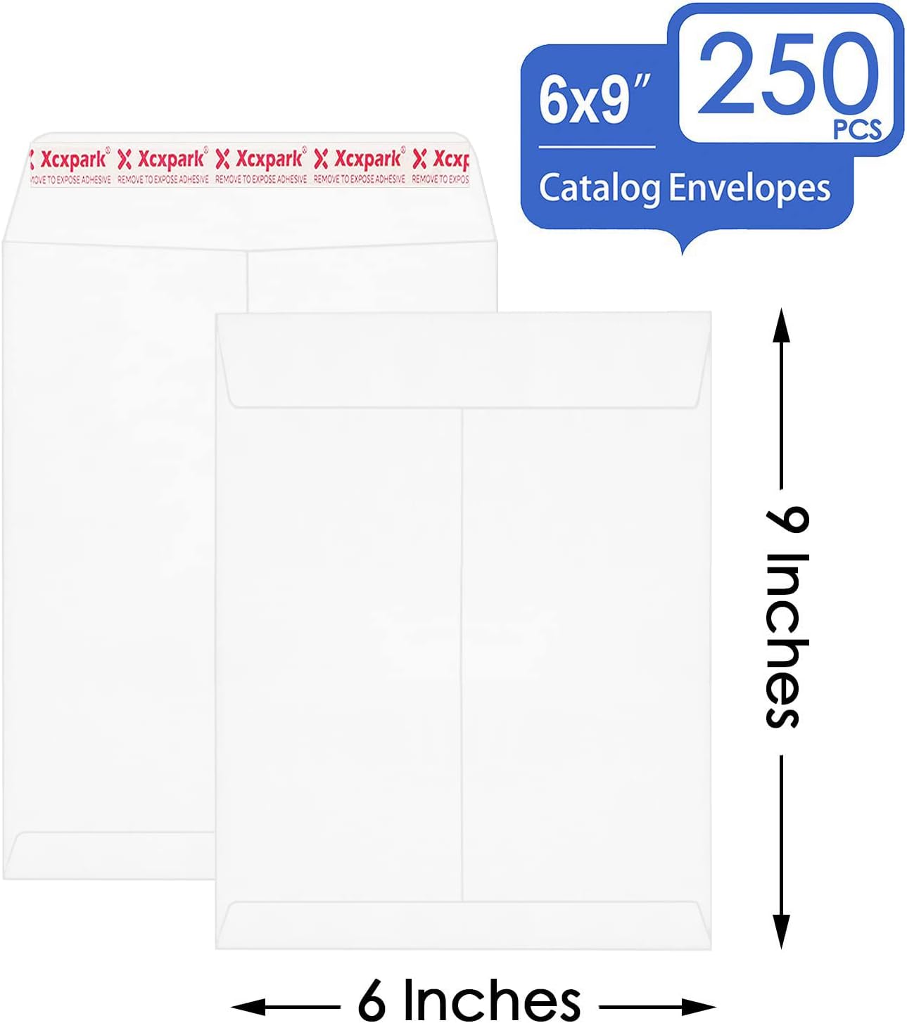 250 PCS 6x9 inches Security Catalog Envelopes Printable Self Seal Envelopes, Anti Tear White Kraft Envelopes for Invitation Cards, Pictures, Photos, Documents