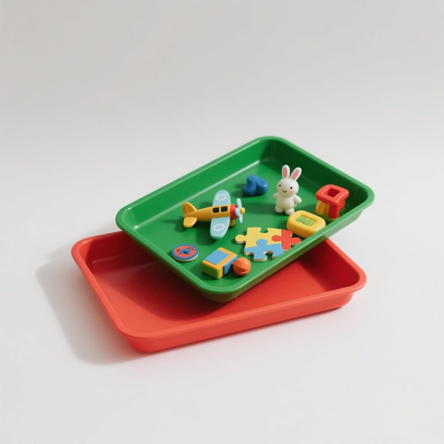 JOIKIT 30 Pack 10.8 x 8.3 Inch Multicolor Plastic Art Trays, Rectangular Art and Crafts Organizer Tray, Activity Organizer Serving Tray for Beads, Painting, Blocks, DIY Project