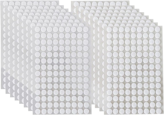 2016Pcs (1008 Pairs) 0.39in/10mm Diameter Hook and Loop Self Adhesive Dots Tapes, White Nylon Sticky Back Dots, Fastener Round Tapes for Home, Office and Classroom