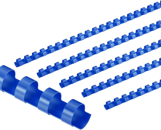 PATIKIL 12mm (1/2") Plastic Binding Combs, 100 Pcs 21 Rings Comb Binding Spines 90 Sheet Capacity Letter Size for Binding Paper Sheets, Blue