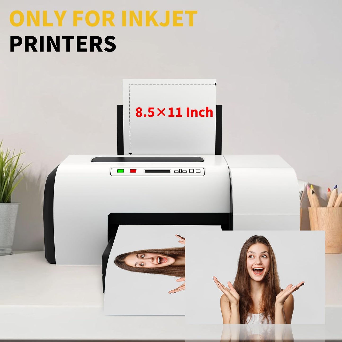 30 Sheets 8.5x11 Inches Printable Magnetic Sheets for Inkjet Printers, Glossy White Magnetic Print Paper, 12mil Thickness, Flexible Magnet Photo Paper for Refrigerator DIY Crafts