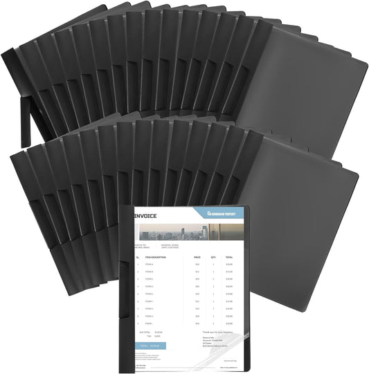 30 Pack Clear Report Covers with Clip Presentation Folders Transparent Front Cover Portfolio Folder Resume Folder Interview Report Folders for Letter Size (11.4 x 9 Inch)