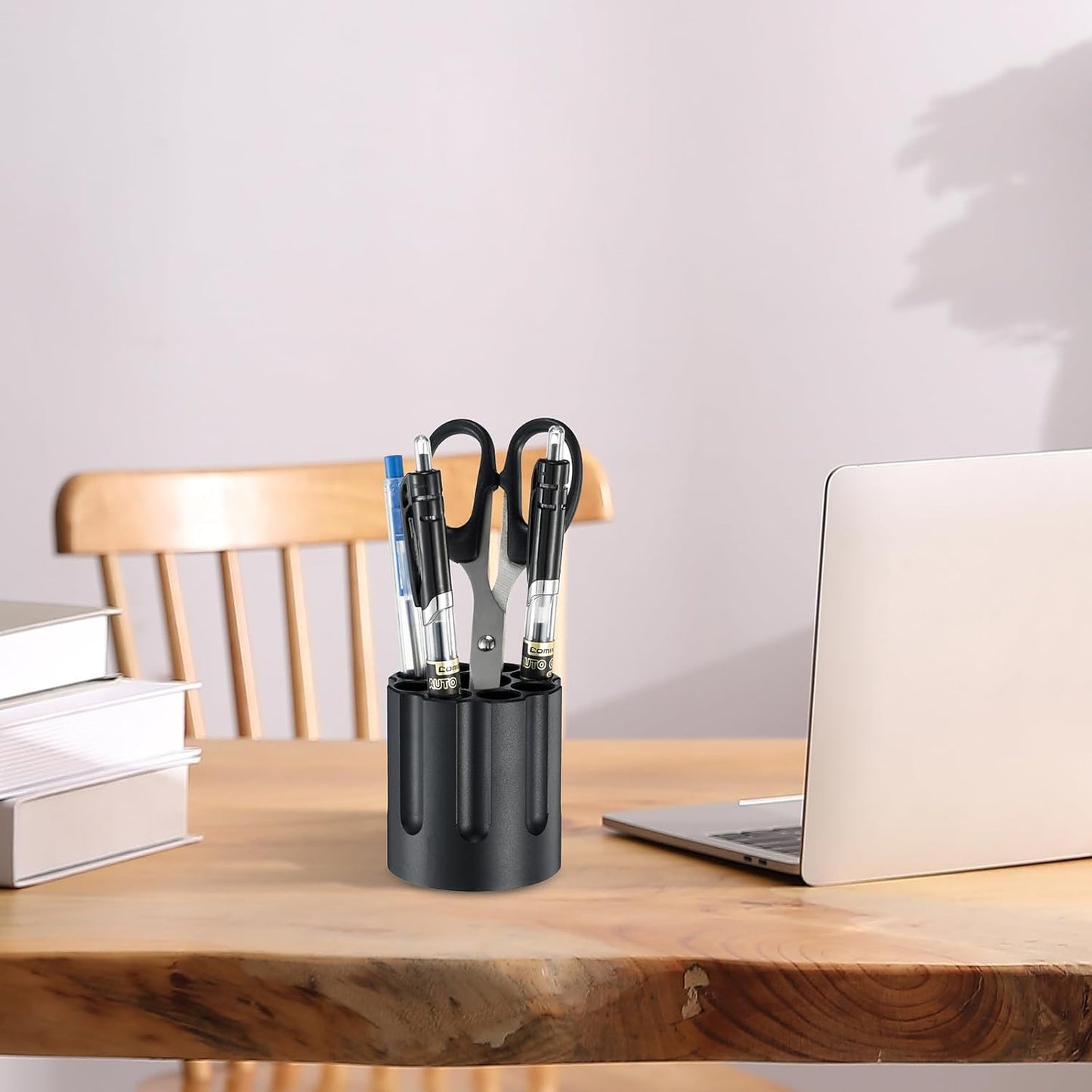 Metal pen holder, Revolver magazine design pencil holder, All aluminum office supplies storage