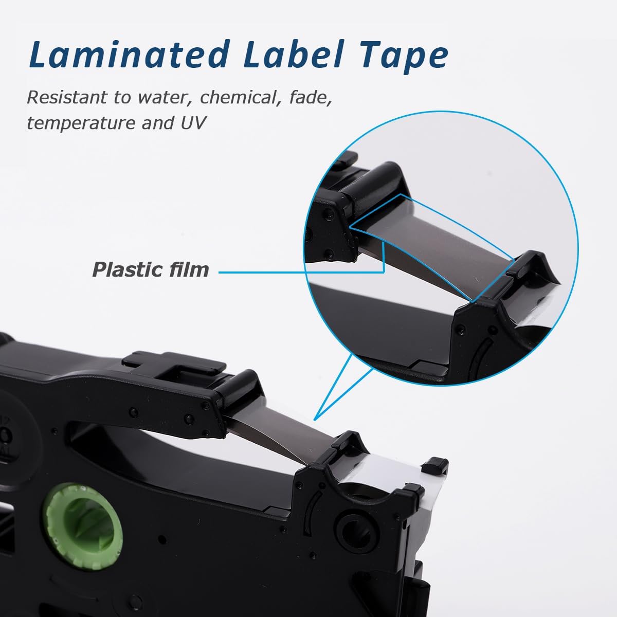 Label KINGDOM TZe-221 9mm Label Tape Replacement for Brother TZe221 TZ Tape 9mm 0.35 Laminated White 3/8 Inch Compatible with Brother Label Maker Tape PT-H110 PT-D210 PT-D220 PT-D400 PT-D600, 6-Pack